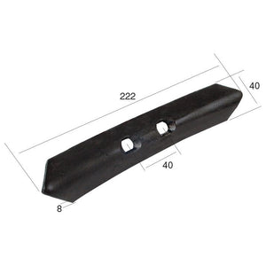 Reversible point 222x40x8mm Hole centres 40mm
 - S.77318 - Farming Parts