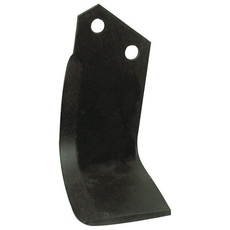 The Sparex Rotavator Blade Square RH 80x8mm, with a height of 188mm and hole centers at 46mm (Hole Ø: 14.5mm), features two mounting holes and an angled design, making it suitable for agricultural or gardening equipment such as the Kverneland B.