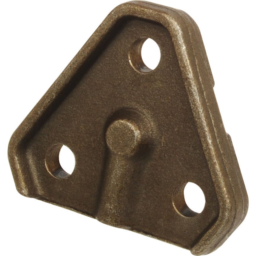 The King Pin S.7767, a triangular metal bracket with three holes and a raised central protrusion measuring 28mm, is suitable for various Metric applications. It is ideal for use with Sparex components.