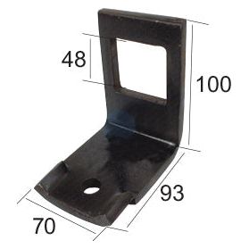 The Sparex S Tine Clamp with helper 45x12mm is compatible with 60x60mm, and it features a 48mm wide square cutout, a base width of 70mm, a base depth of 93mm, and an overall height of 100mm. This versatile part is ideal for Universal Tractors (Sparex Part No.S.77764).