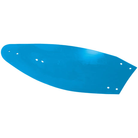 A blue, curved metal sheet with several holes along its edges, resembling the Sparex Mouldboard - LH (Overum), to fit as 1659459509, Sparex Part No. S.77898.