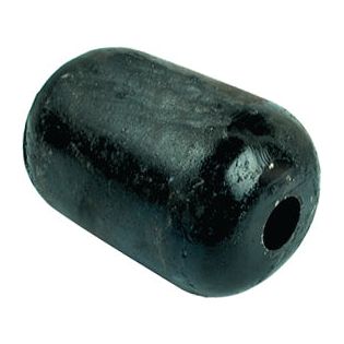 An Expander 4'' black cylindrical rubber fender with rounded edges and a central hole, by Sparex (Part No. S.77953).