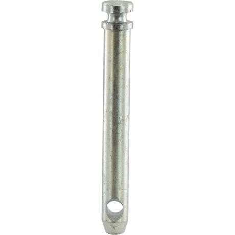 A metallic cylindrical pin with a hole near its base and a rounded top, often referred to as a Top link pin 19x127mm Cat. 1 (Sparex Part No.S.77), compatible with Ford / New Holland machinery from the brand Sparex.