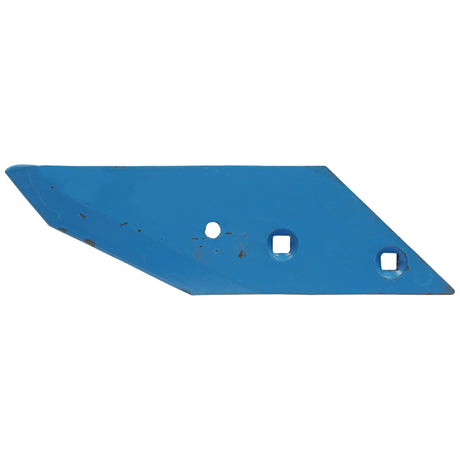 A blue metal plough point blade with three pre-drilled holes of varying shapes and sizes, ideal for use with Lemken DL C40 attachments. This product is the Plough Point - LH, Thickness (Lemken) 3364055 and is available under Sparex Part No. S.78001 from the brand Sparex.