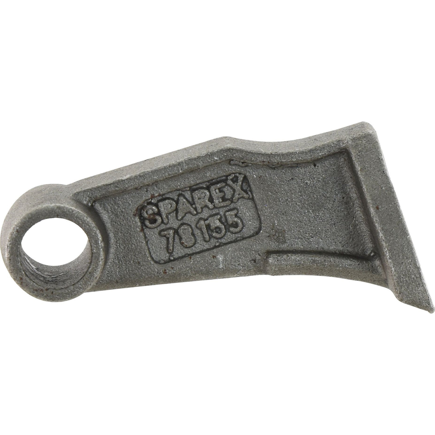 A metal spare part marked "S.78155," known as a Hammer Flail with a top width of 40mm, bottom width of 54mm, and a 21mm hole on one end with a radius of 115mm, designed as a replacement for McConnel machinery.