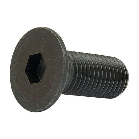 The Sparex Metric Countersunk Hexagon Socket Screw, M16x40mm (DIN 7991), also known as Sparex Part No.S.78201, is a black self-colour bolt featuring a flat countersunk head and threaded shaft, ideal for metric fastenings.