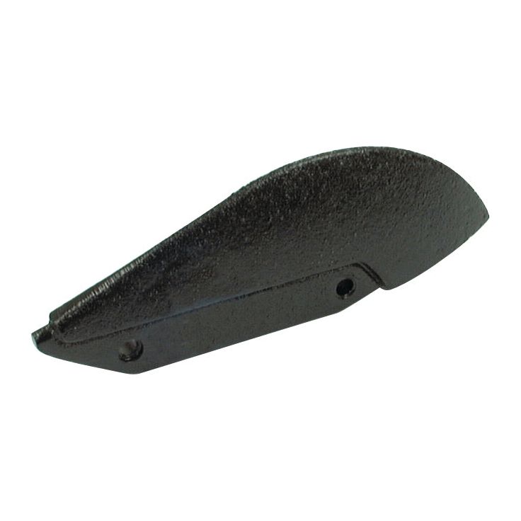 The Slab Share - LH (Dowdeswell), designed to fit as 1115399 and identified by Sparex Part No. S.78396, is a black, curved, metal agricultural implement part with a textured surface and two mounting holes near the bottom edge, specifically designed for Dowdeswell equipment.