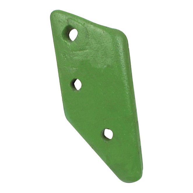 A Sparex Support Frog - RH (Dowdeswell), part number S.78457, crafted from green triangular metal and featuring three holes, similar to Dowdeswell's designs.