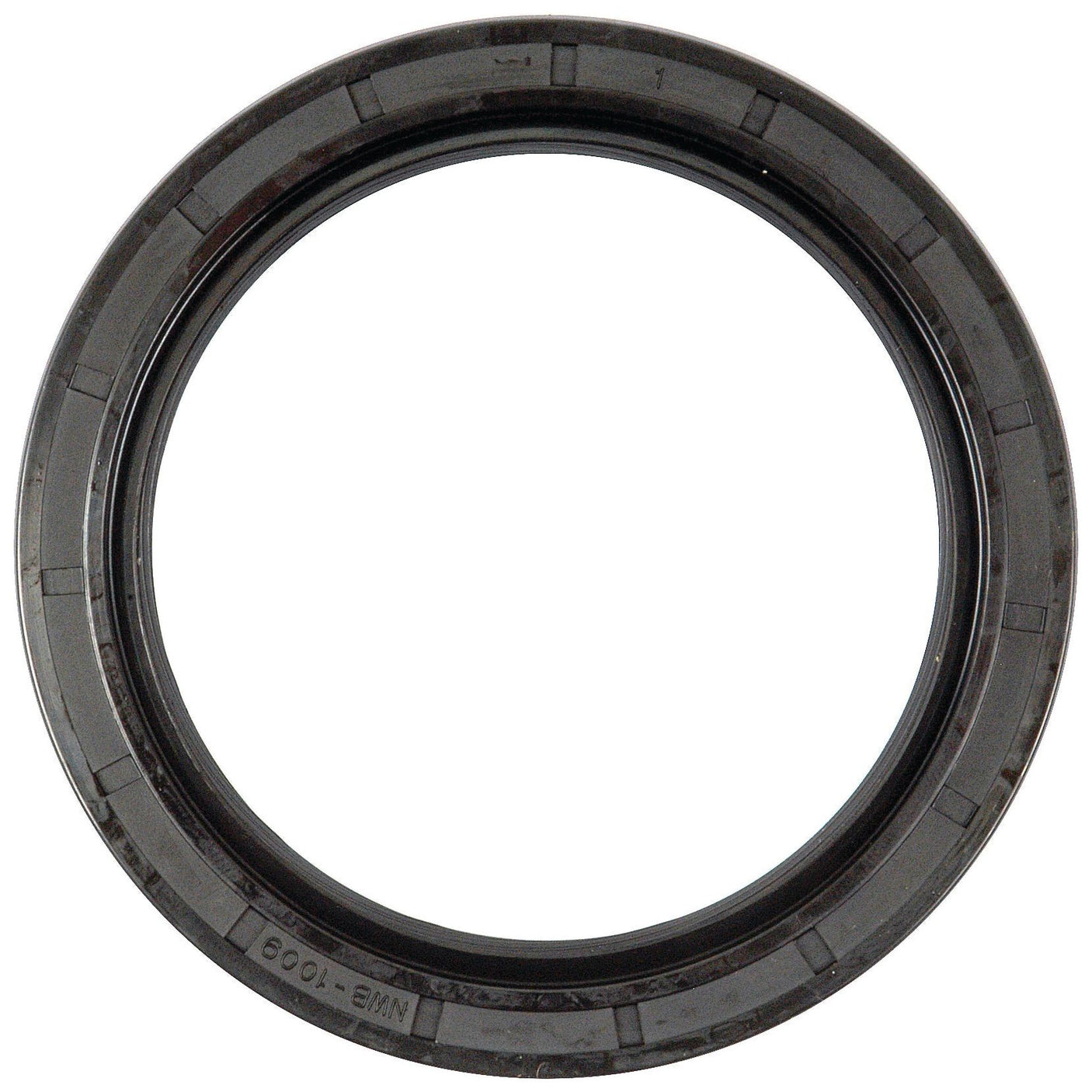 The Sparex Imperial Rotary Shaft Seal, 2 1/2'' x 3 1/4'' x 3/8'', with product number S.7855, is a circular black rubber oil seal featuring a smooth outer surface and an internal lip designed to reduce friction in rotating machine parts, making it ideal for use in David Brown tractor components.