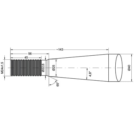 Loader Tine - Cranked 980mm, Thread size: M24 x 1.50 (Square)
 - S.78660 - Farming Parts