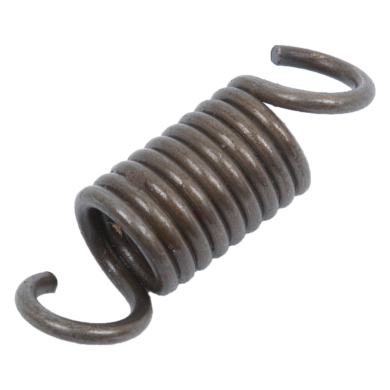 A Sparex Brake Shoe Return Spring (Part No. S.7873) with a coiled body and open hooks at both ends, ideal for use in David Brown or Case IH equipment.