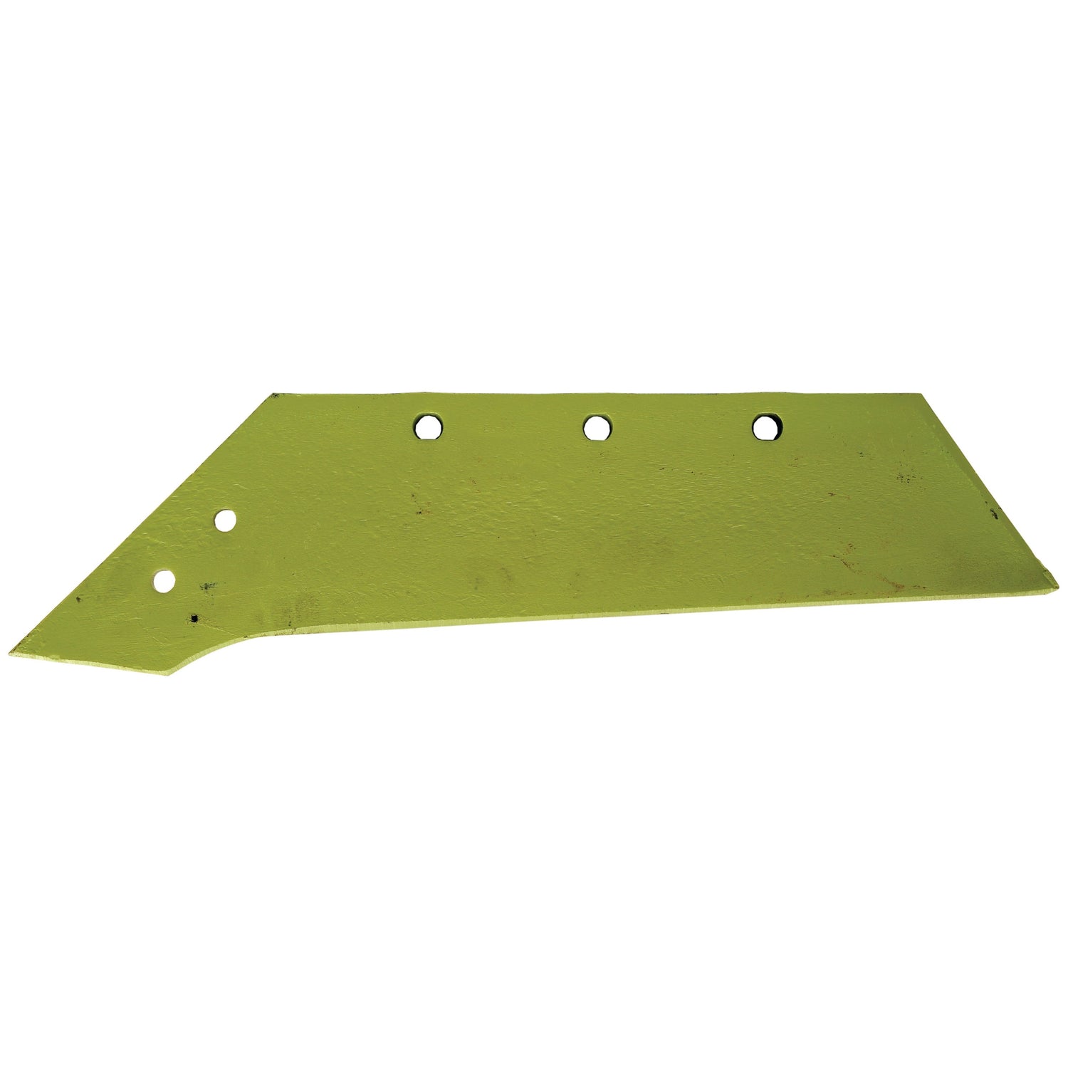 The Share - LH, 16'' (405mm), (Vogel & Noot) by Sparex, product number S.78838, is depicted on a white background. This green, rectangular metal blade features four evenly spaced holes and one angled edge.