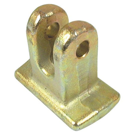 The Sparex Flail Head - Forged Heavy Duty (Part No. S.78862) is a durable metal clevis with two attachment holes, ideal for replacing Howard flail head systems (Fits Part No. 313216).