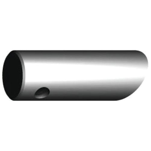 A Loader Tine - Curved 456mm by Sparex, featuring a metallic cylindrical tube with a small hole, diagonal cut end, and an optional pin fitting to fit as GR25 - S.78883.