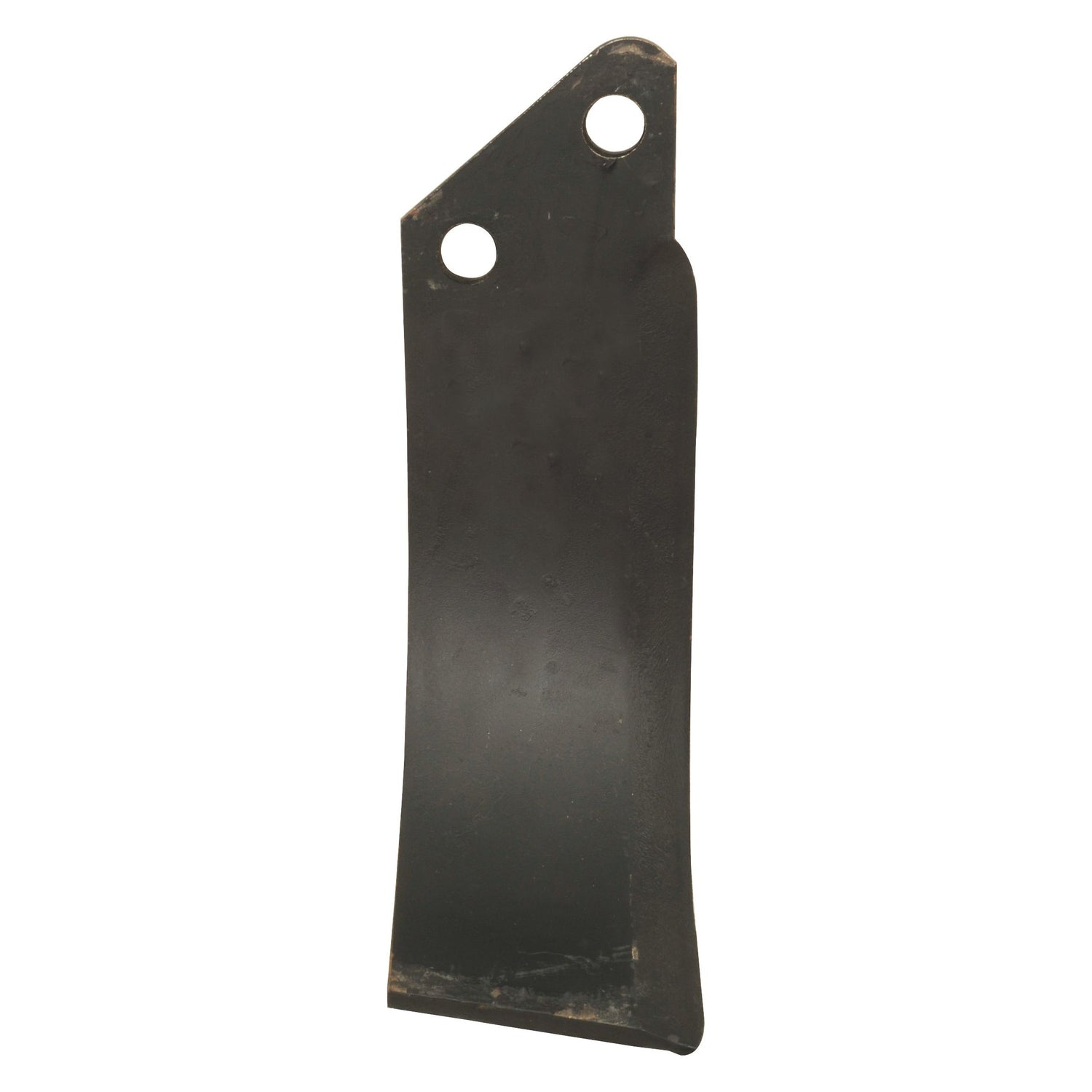 The Rotavator Blade Curved LH 60x6mm from Sparex, featuring two circular holes with a diameter of 12.5mm spaced 42mm apart near the top, is designed for agricultural or industrial machinery and is compatible with Perugini VARIOUS systems. This blade has a height of 195mm and can be replaced using Sparex Part No. S.78891.
