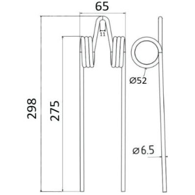 Wheel Rake Tines Replacement - - -  Length:275mm, Width:65mm,⌀6.5mm - Replacement for PZ
 - S.78956 - Farming Parts