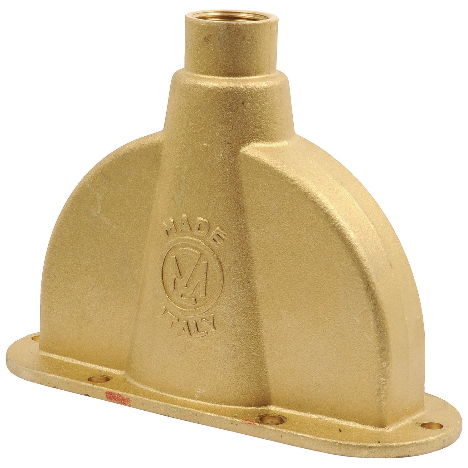The Sparex Gate Valve Head 6'' (Sparex Part No. S.79089) is a brass casting with a 28mm head and threaded top opening, featuring multiple mounting holes at the base. The surface is branded with "Made in Italy" by Metaltecnica.