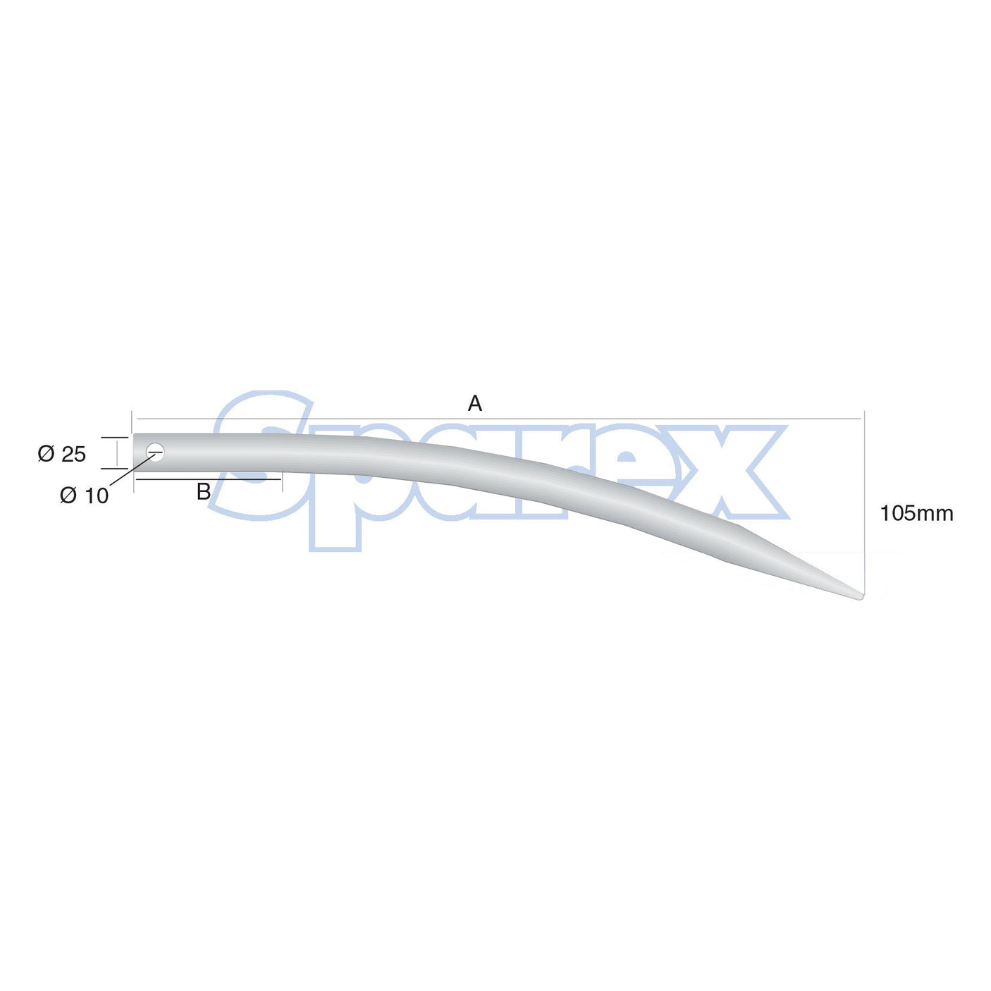 Loader Tine - Curved 455mm, (Round)
 - S.79230 - Farming Parts