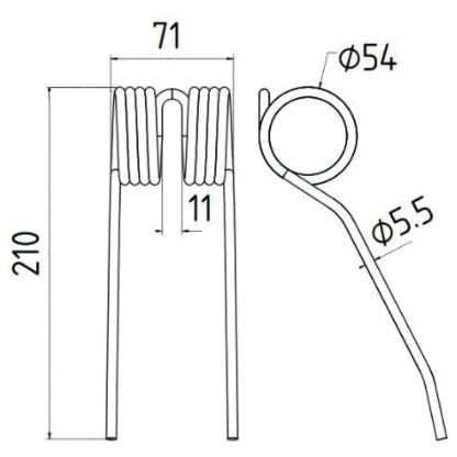 Pick-Up Haytine- Length:210mm, Width:71mm,⌀5.5mm - Replacement for New Holland
 - S.79437 - Farming Parts