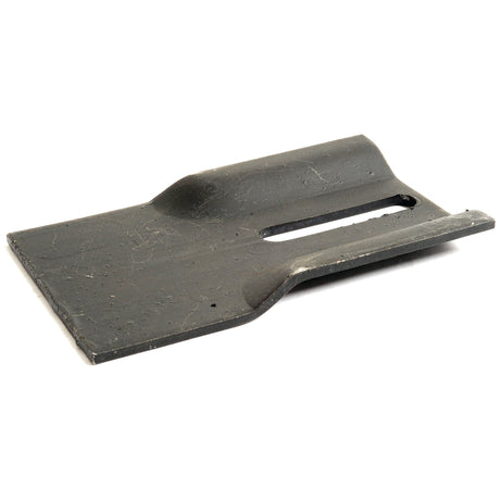 A scraper plate measuring 140x90x4mm with a raised section and a rectangular slit in the center, designed for precise slot size requirements, often used in Sparex and Breviglieri products. To fit as: 60500 | Sparex Part No.S.79524