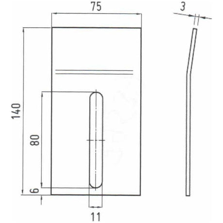 Scraper Plate 140x75x3mm
 - S.79537 - Farming Parts