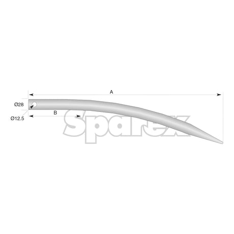 Loader Tine - Curved 800mm, (Round)
 - S.79598 - Farming Parts