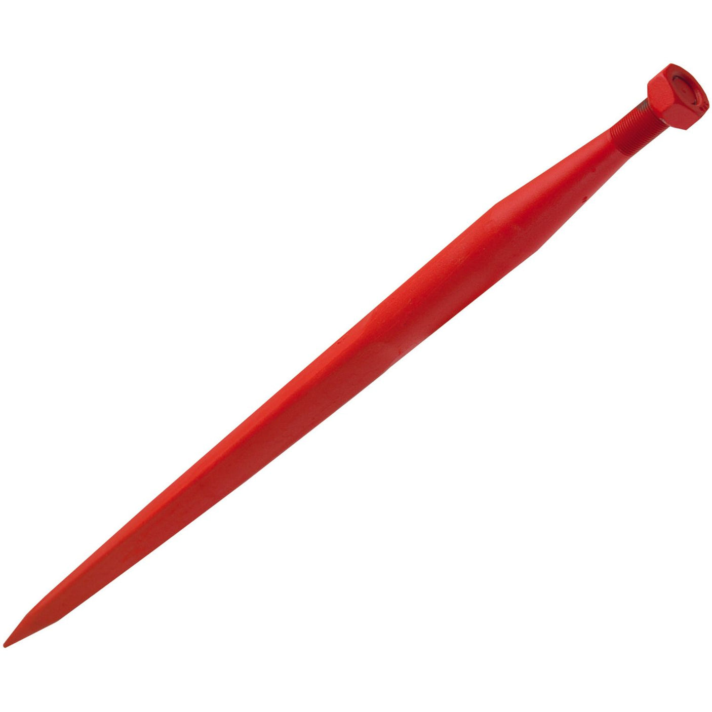 A red metal Loader Tine - Straight 800mm, Sparex-branded, with a hexagonal head and a tapered, pointed end.