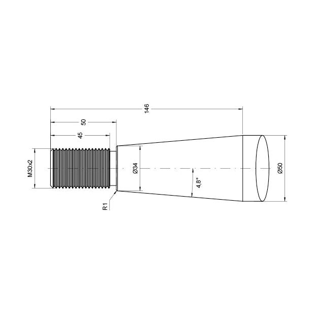 Loader Tine - Straight 1,010mm, Thread size: M30 x 2.00 (Square)
 - S.79789 - Farming Parts