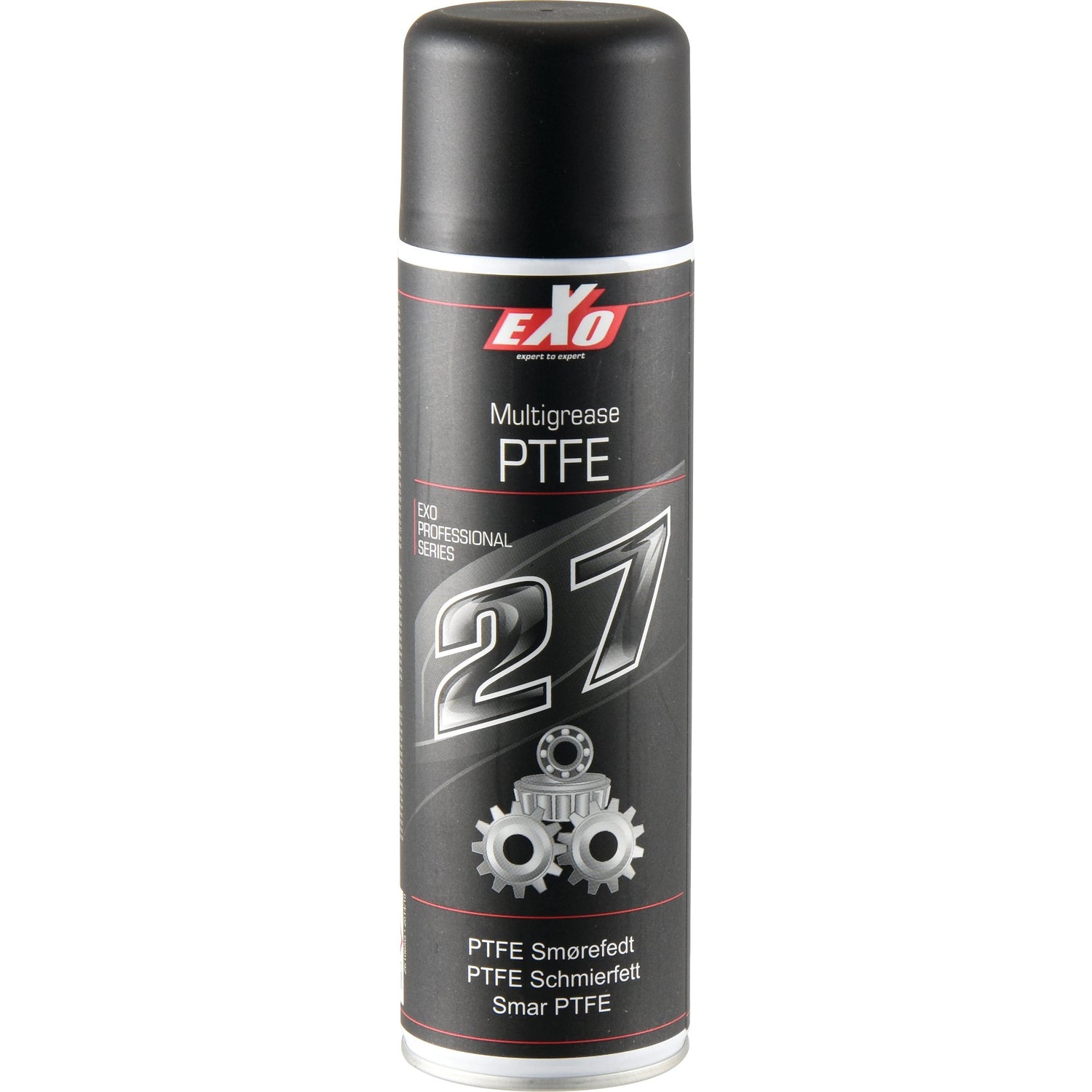 A can of Sparex Multigrease - S.81410 lubricant, offering excellent lubrication and corrosion protection, features a black cap and label. The label is adorned with the number 27 and two interlocking gears.