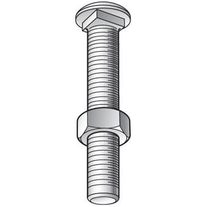 Metric Carriage Bolt and Nut, Size: M6 x 25mm (Din 603/555)
 - S.8224 - Farming Parts