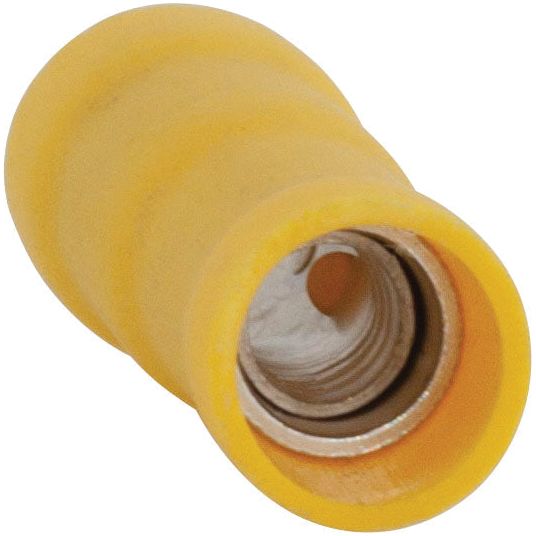 Pre Insulated Bullet Terminal, Standard Grip - Female, 5.0mm, Yellow (4.0 - 6.0mm)
 - S.8557 - Farming Parts