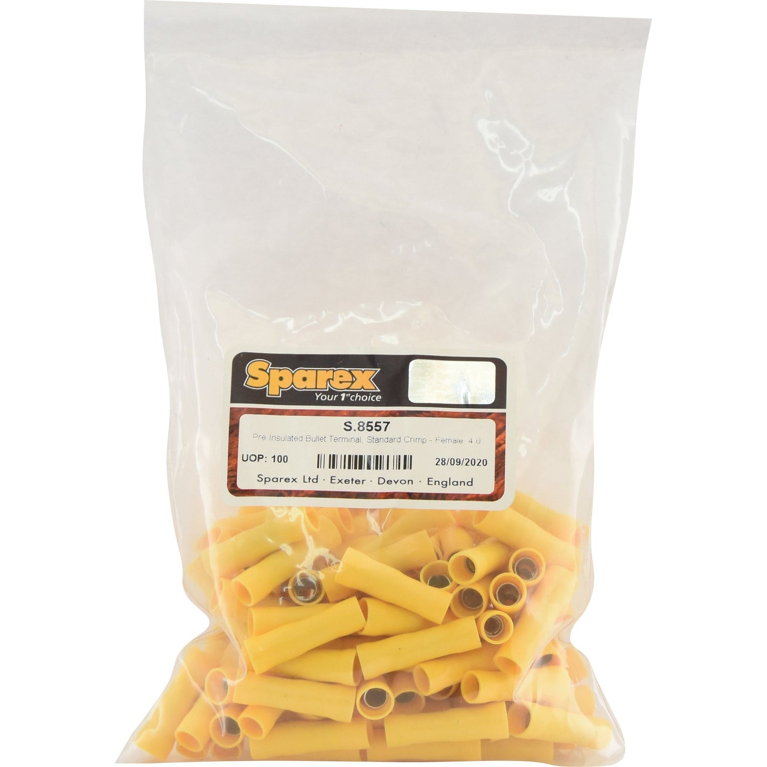 Pre Insulated Bullet Terminal, Standard Grip - Female, 5.0mm, Yellow (4.0 - 6.0mm)
 - S.8557 - Farming Parts