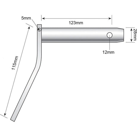 Lower link pin - Double shear 28x123mm Cat.2
 - S.8861 - Farming Parts