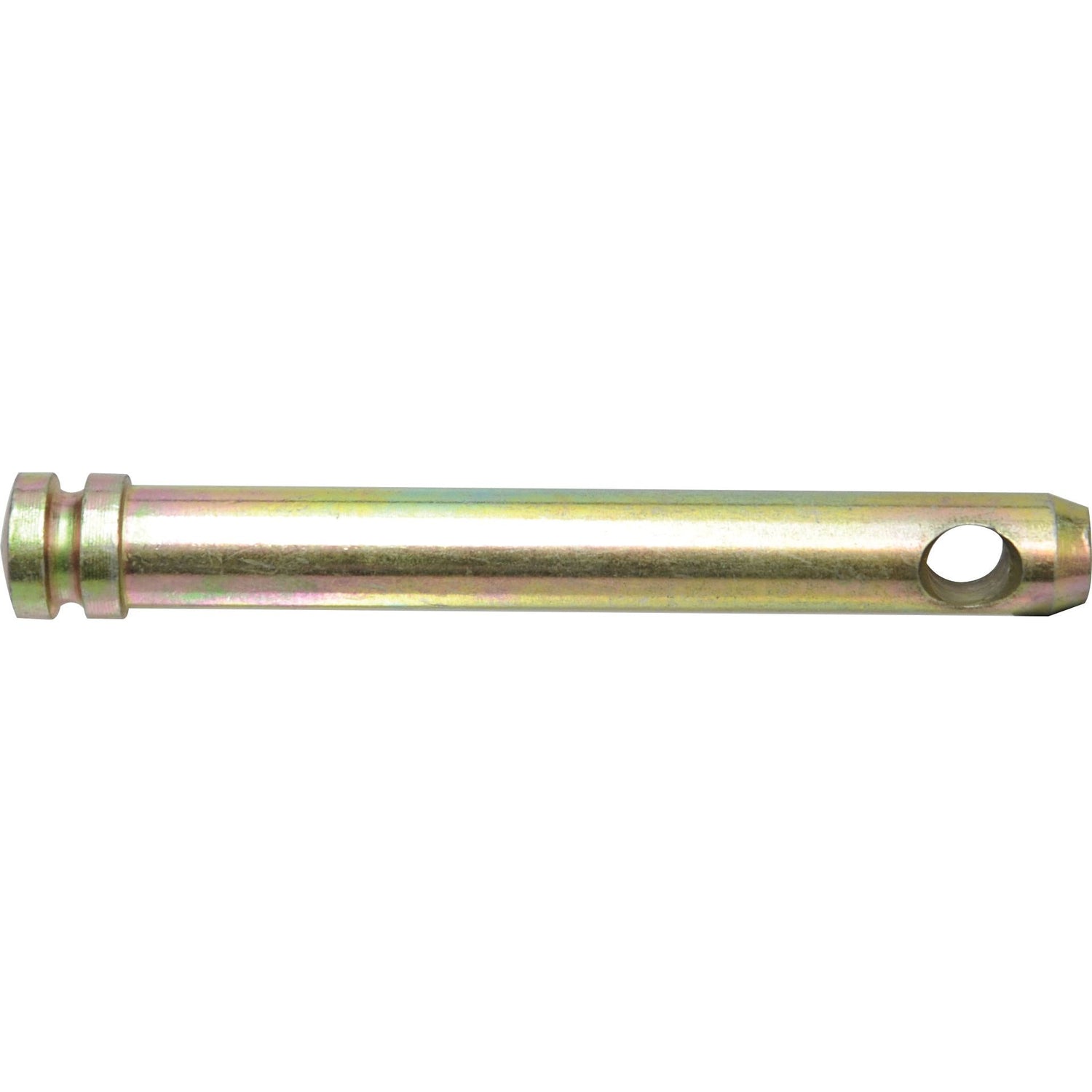 A Top Link Pin - S.900077 from Sparex is a metal pin with a cylindrical shape, featuring two grooves near one end and a hole near the other, often referred to as a Standard Pin in Category 1 specifications.