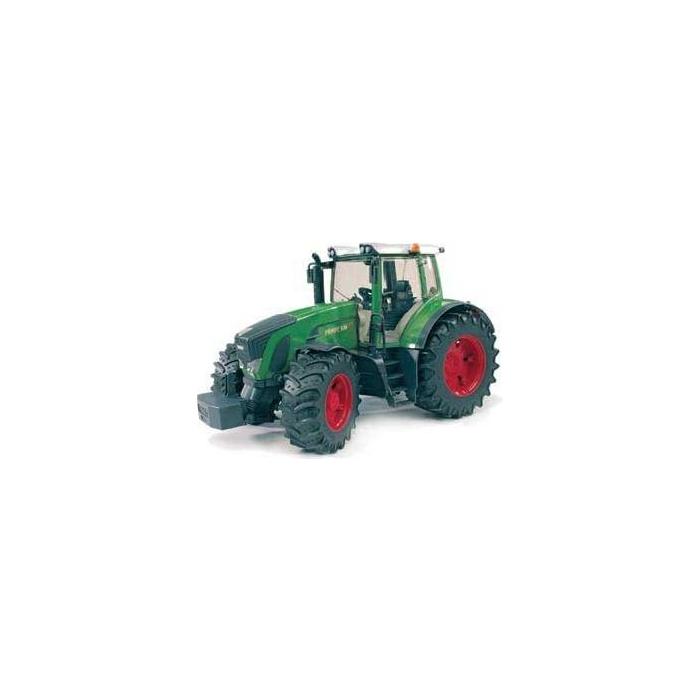 A Fendt - 936 Vario - X991000217000 agricultural tractor by AGCO, at a 1:16 scale, is shown against a white background. This height-adjustable toy model features large red wheels, a spacious driver's cab, and realistic green and black detailing for play.