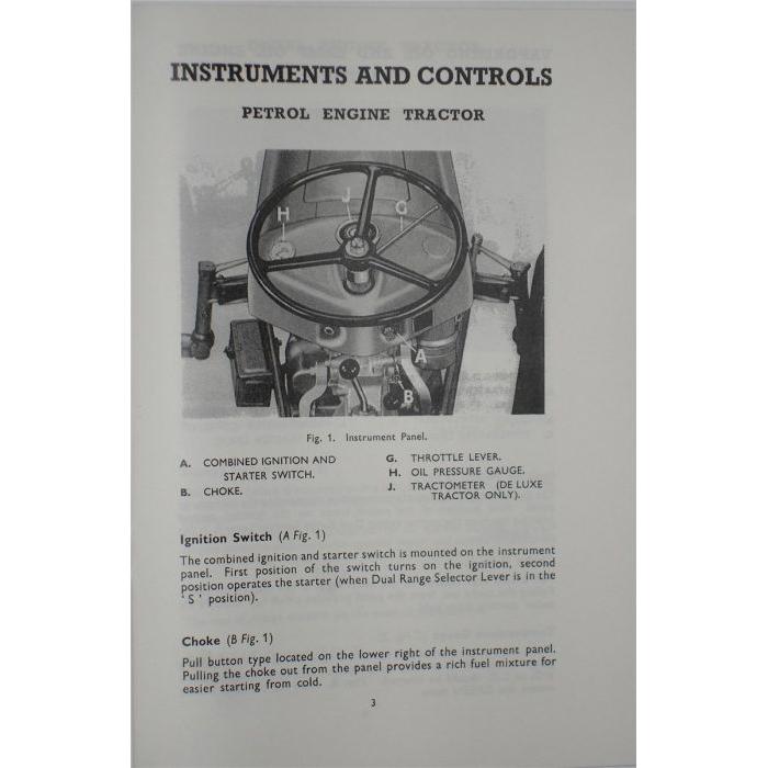 Farming Parts - FE35 Tractor with petrol, TVO or 23c diesel Operators Instruction Book - 819046M1 - Farming Parts