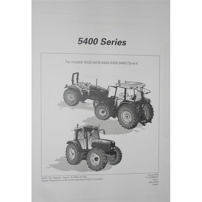 Massey Ferguson - 5400 Series Dyna 4 Operators Manual - 3378983M2 - Farming Parts