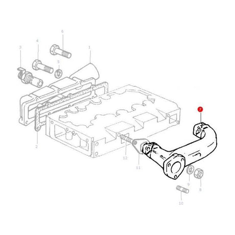 Massey Ferguson - Exhaust Manifold - 740221M1 - Farming Parts