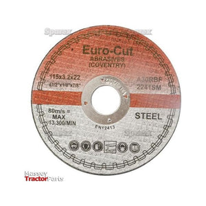 Flat Metal Cutting Disc &Oslash;115 x 3 x 22.23mm A30RBF
 - S.11750 - Farming Parts