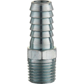 Introducing the Sparex Hose Tail 3/8'' ID Hose to Male Thread 1/4'' BSPT Connector (Part No. S.14356), featuring a BSPT threaded end and multiple ridges for secure hose attachment.