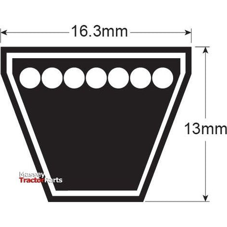 Cogged Raw Edge Belt - XPB Section - Belt No. XPB1700
 - S.138954 - Farming Parts