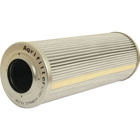 Cylindrical hydraulic filter with metallic end caps and pleated interior, marked "Sparex Hydraulic Filter - Element - HF30196," compatible with Case IH machinery.