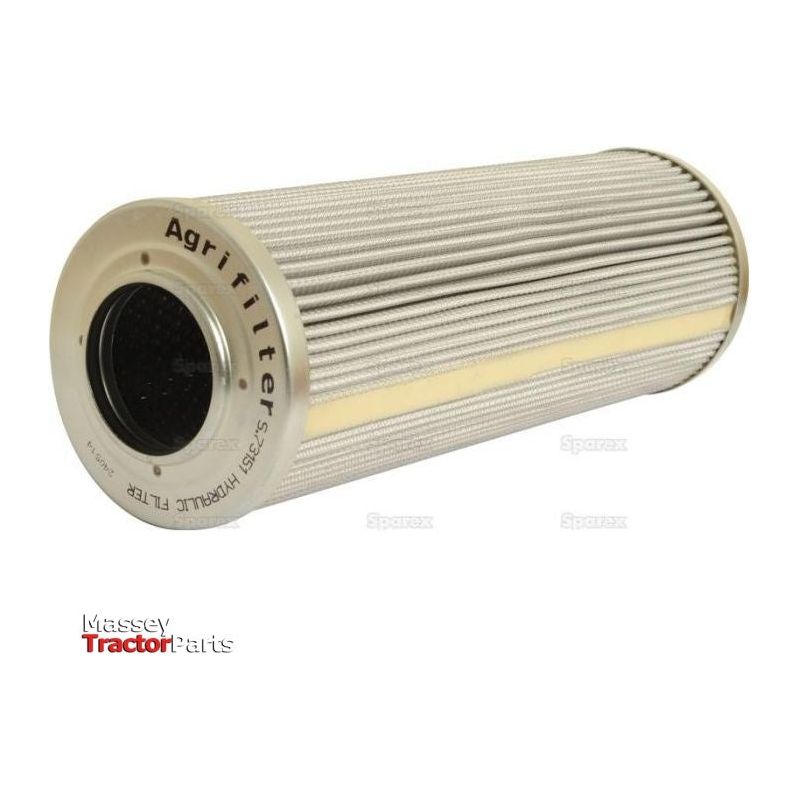 A cylindrical silver hydraulic filter with a ribbed surface, labeled "Sparex Agrifilter" on the end cap, against a white background. The words "Hydraulic Filter - Element - HF30196 | Sparex Part No.S.73151" appear in the bottom left corner.