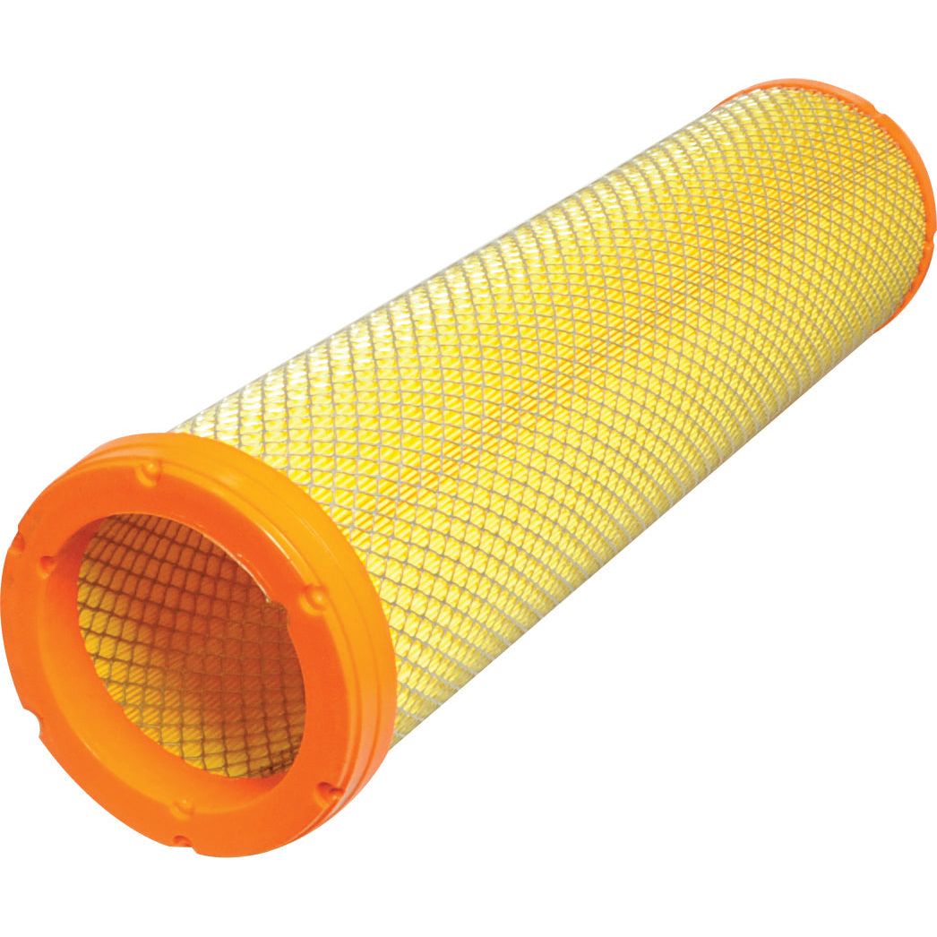 The Sparex Air Filter - Inner (Sparex Part No. S.118343) features an orange frame with yellow mesh and is ideal for Ford/New Holland vehicles.