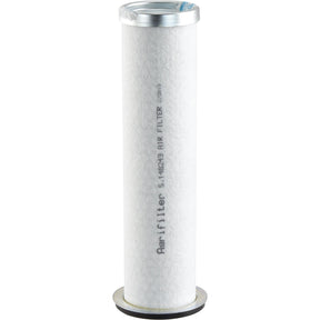 A predominantly white cylindrical air filter with a metal rim on the top and bottom, labeled "Air Filter - Inner | Sparex Part No.S.148243," is designed for optimal performance and durability in Fiat tractors.