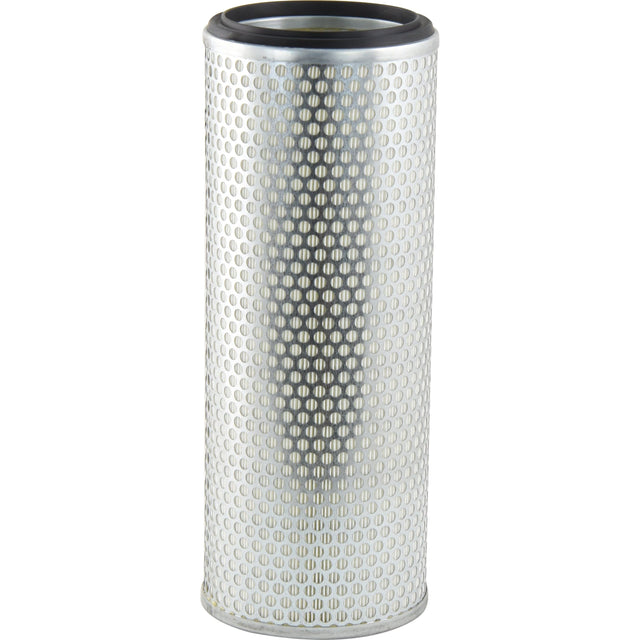 An industrial cylindrical metal air filter cartridge with perforated sides and a black top and bottom rim. This Sparex product, Air Filter - Inner (Sparex Part No.S.154498), is Renault suitable, ensuring optimal performance for your vehicle.