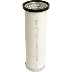A cylindrical air filter with a metal top and bottom, labeled "Air Filter - Inner | Sparex Part No. S.40545" on a white surface, suitable for use in Perkins engines and Massey Ferguson tractors.