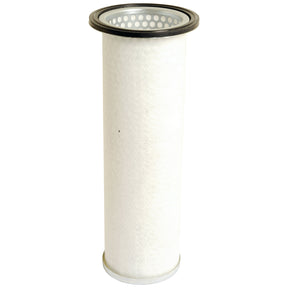 The Air Filter - Inner (Sparex Part No. S.76512) by Sparex is a cylindrical air filter with a white exterior and perforated inner surface, featuring black rings on both ends, specifically designed for Ford/New Holland tractors.