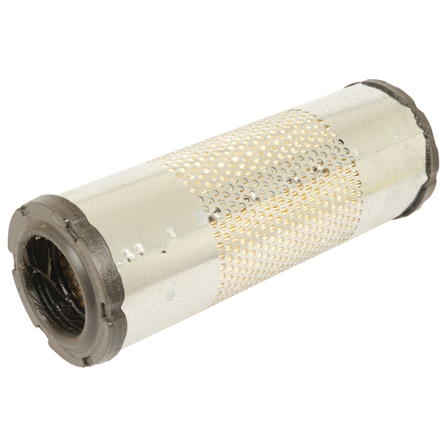 A cylindrical metal mesh air filter, Sparex model S.76961 (Fleetguard AF25290), with plated ends.