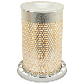 The Sparex Air Filter - Outer (AF25300 | S.76665) is a cylindrical filter with a perforated metal exterior and pleated filter material inside, ideal for John Deere equipment.
